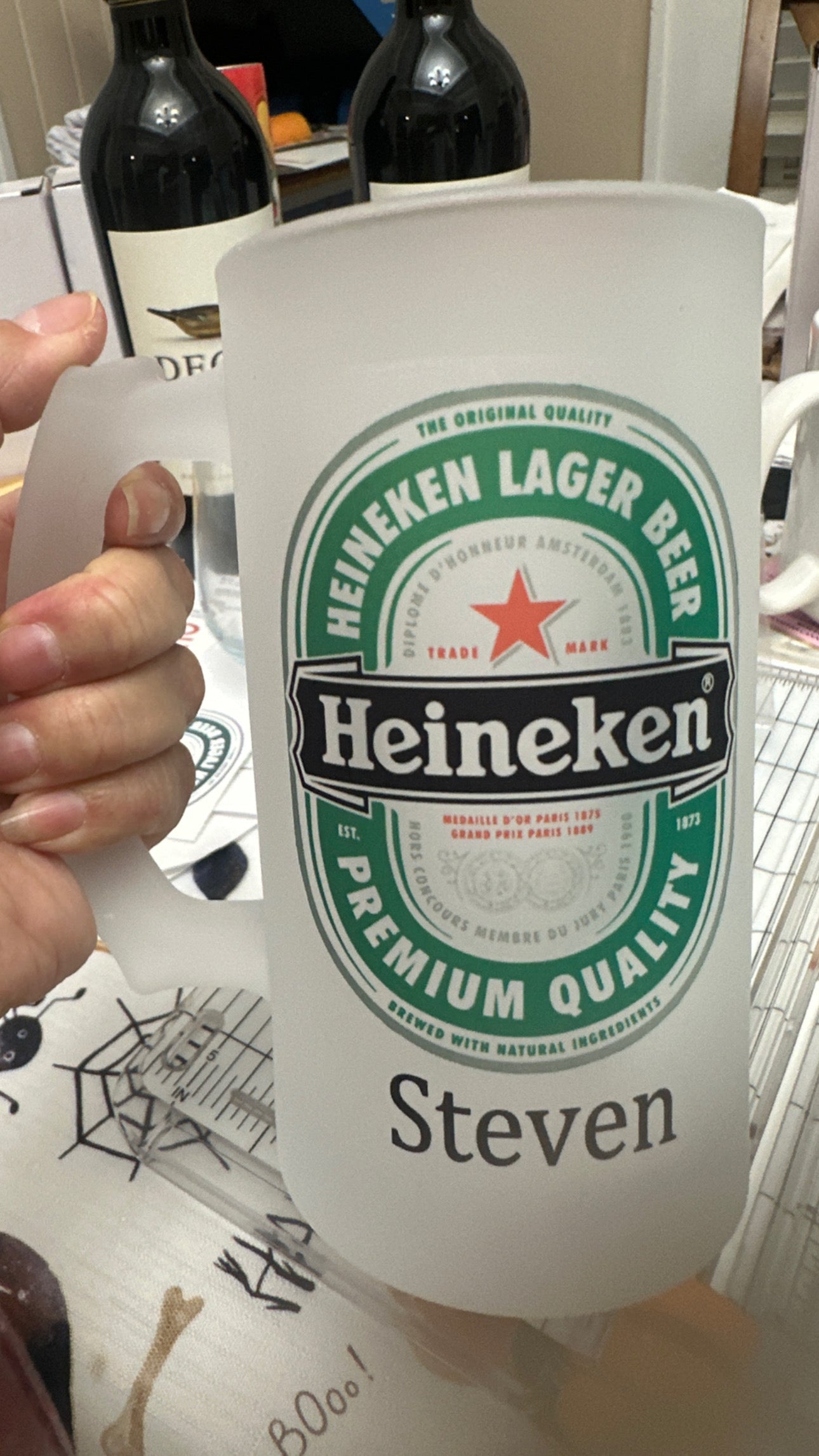 Personalized gifts for him, Father’s Day gifts, Beer mug glass, Personalized beer mugs, Designed Beer mugs, Frosted Glass mugs, Birthday beer mugs