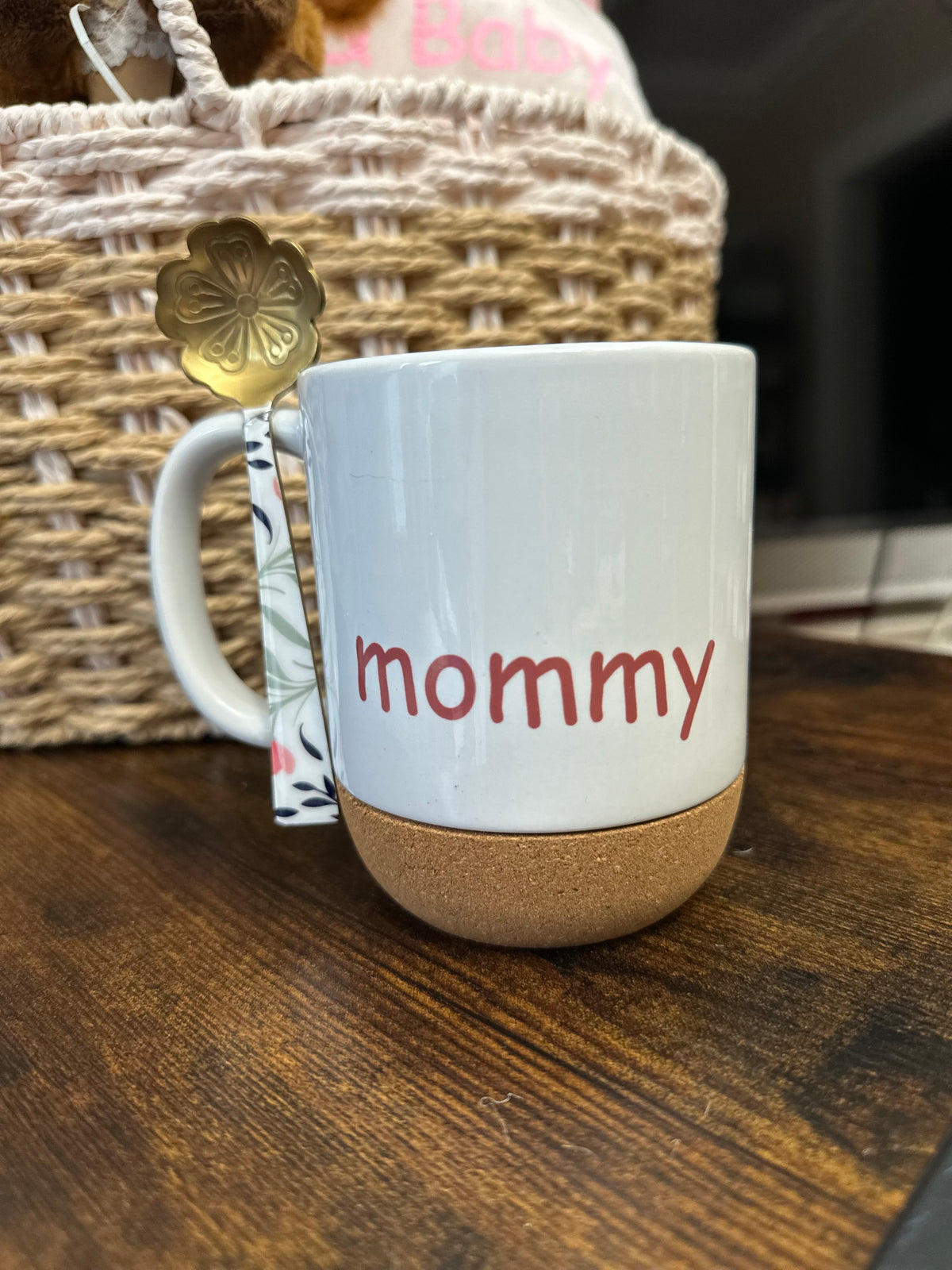Mommy & Daddy Mug Set with Floral Spoon | Gift for New Parents