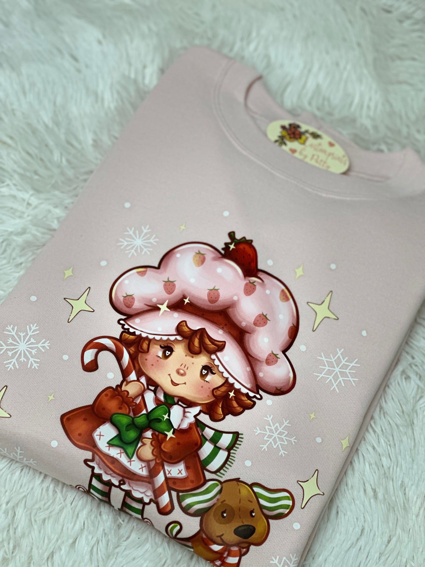 Crewneck sweatshirt, birthday gifts, strawberry sweatshirt, girls sweaters, retro characters sweatshirt, pink crewneck sweatshirt Valentine’s Day gifts.