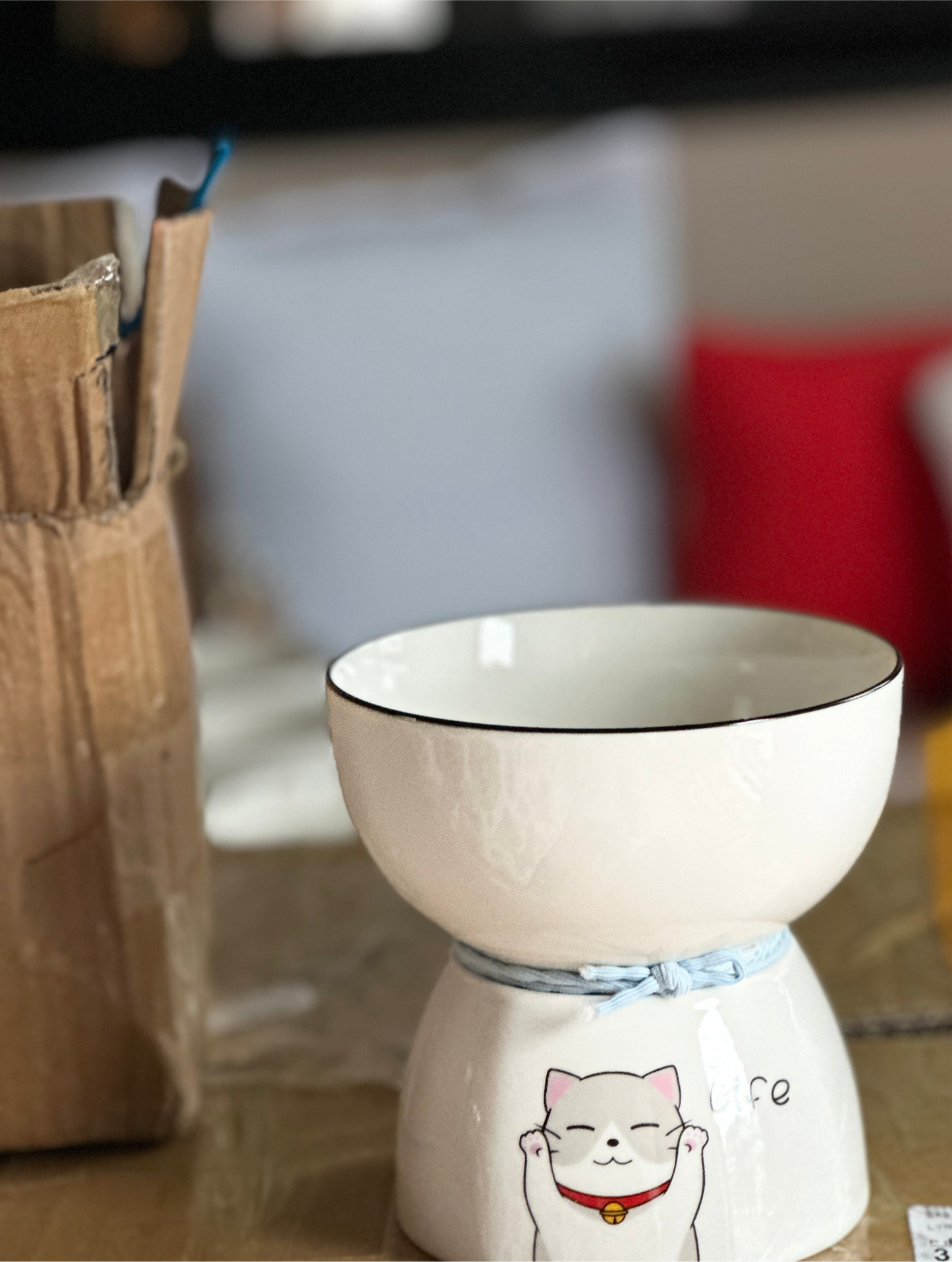 Elevated ceramic bowls for pets, Cats bowl, ceramic bowl for small pets, cat feeder for cats and small dogs