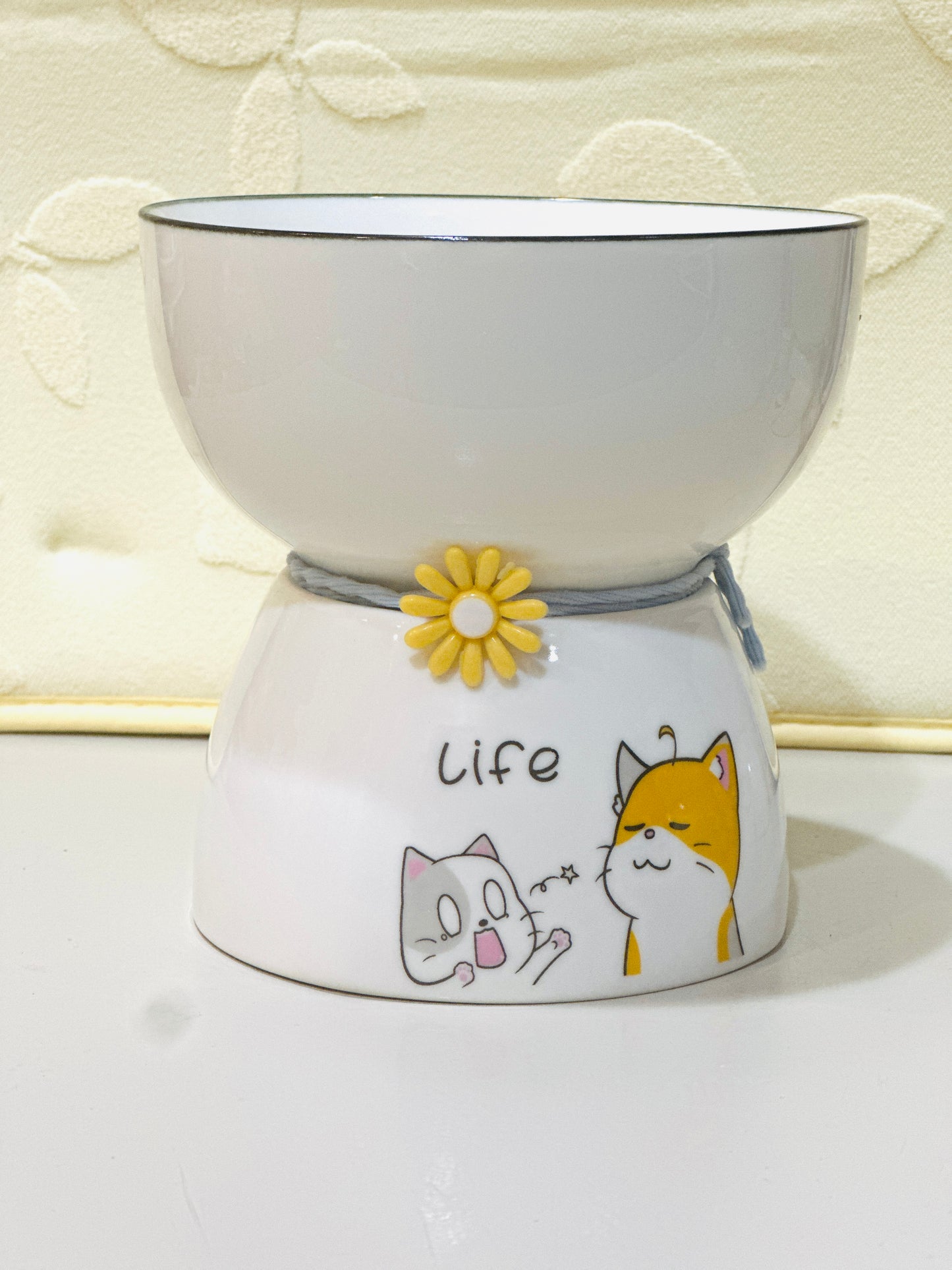 Elevated ceramic bowls for pets, Cats bowl, ceramic bowl for small pets, cat feeder for cats and small dogs