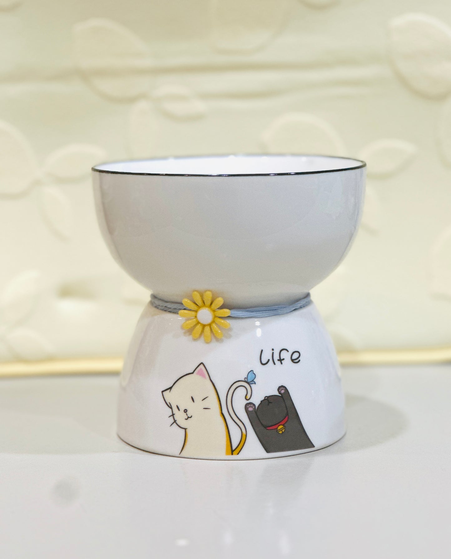 Elevated ceramic bowls for pets, Cats bowl, ceramic bowl for small pets, cat feeder for cats and small dogs