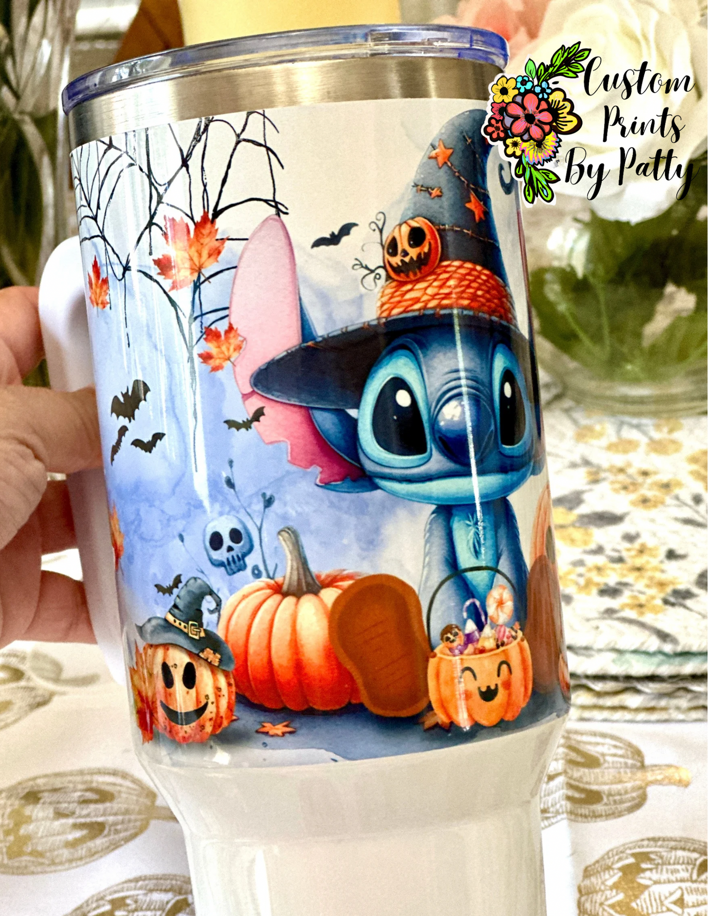 40 oz stainless steel tumblers, cute character tumbler, Halloween tumbler, alien stainless steel cups