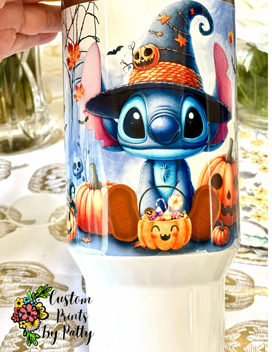40 oz stainless steel tumblers, cute character tumbler, Halloween tumbler, alien stainless steel cups