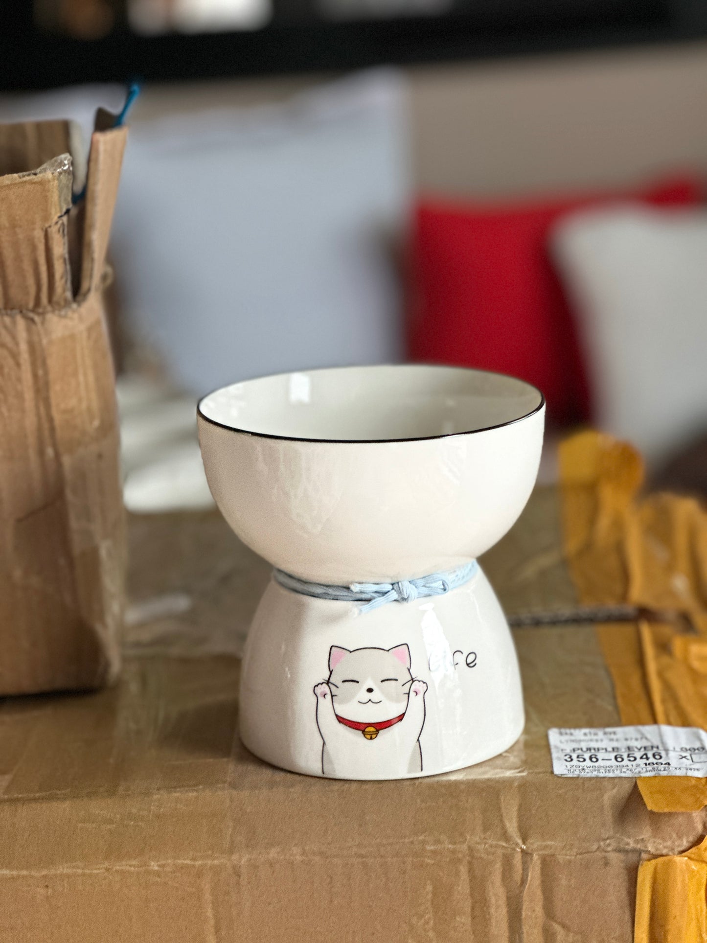 Elevated ceramic bowls for pets, Cats bowl, ceramic bowl for small pets, cat feeder for cats and small dogs