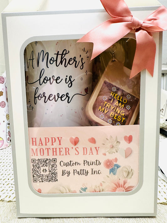 “Mother’s Day Gift Set – Personalized 40oz Tumbler with Crochet Handle | Gift Box Included”