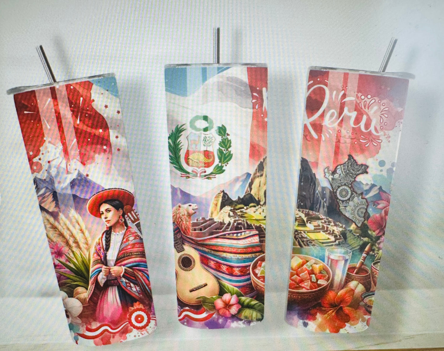 20oz Peru Tumbler – Personalized Stainless Steel | Peruvian Gift | Machu Picchu Cup