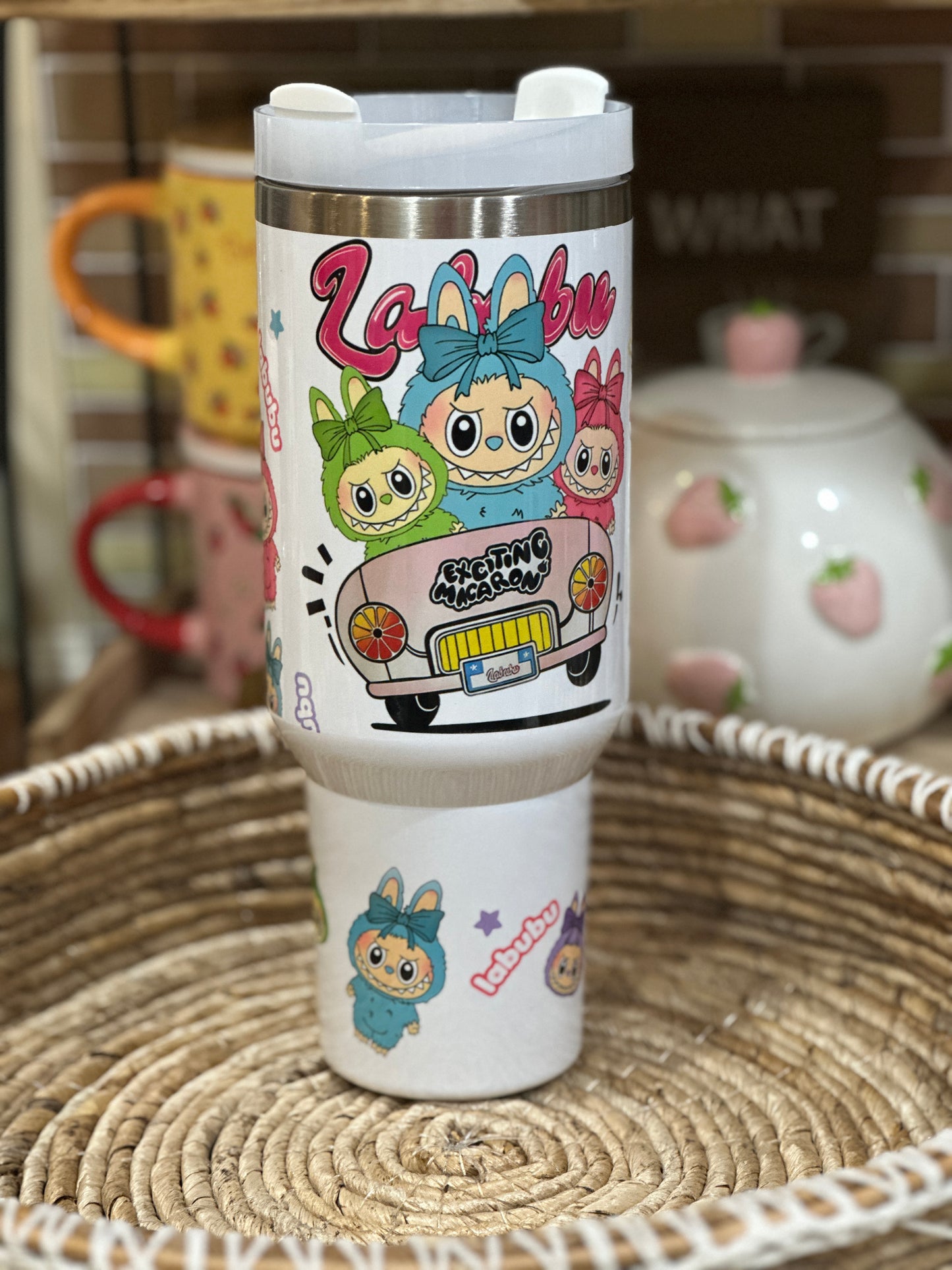 Cute tumblers.Whimsical Bunny 40oz Tumbler.   Cartoon-Inspired Pink Bunny Cup. Stainless steel double wall tumbler. 
Funky Forest Friend Tumbler. Trendy Creature Vibes – 40oz Tumbler