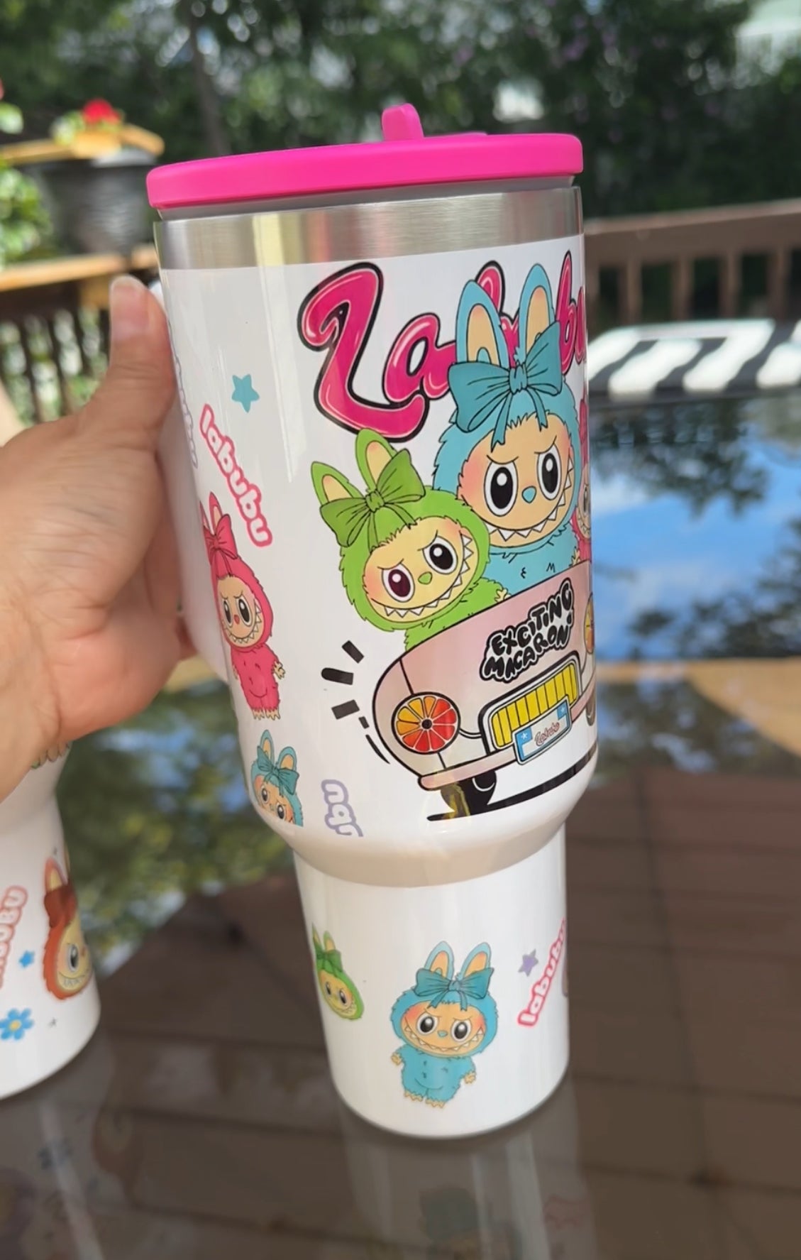 Cute tumblers.Whimsical Bunny 40oz Tumbler.   Cartoon-Inspired Pink Bunny Cup. Stainless steel double wall tumbler. 
Funky Forest Friend Tumbler. Trendy Creature Vibes – 40oz Tumbler
