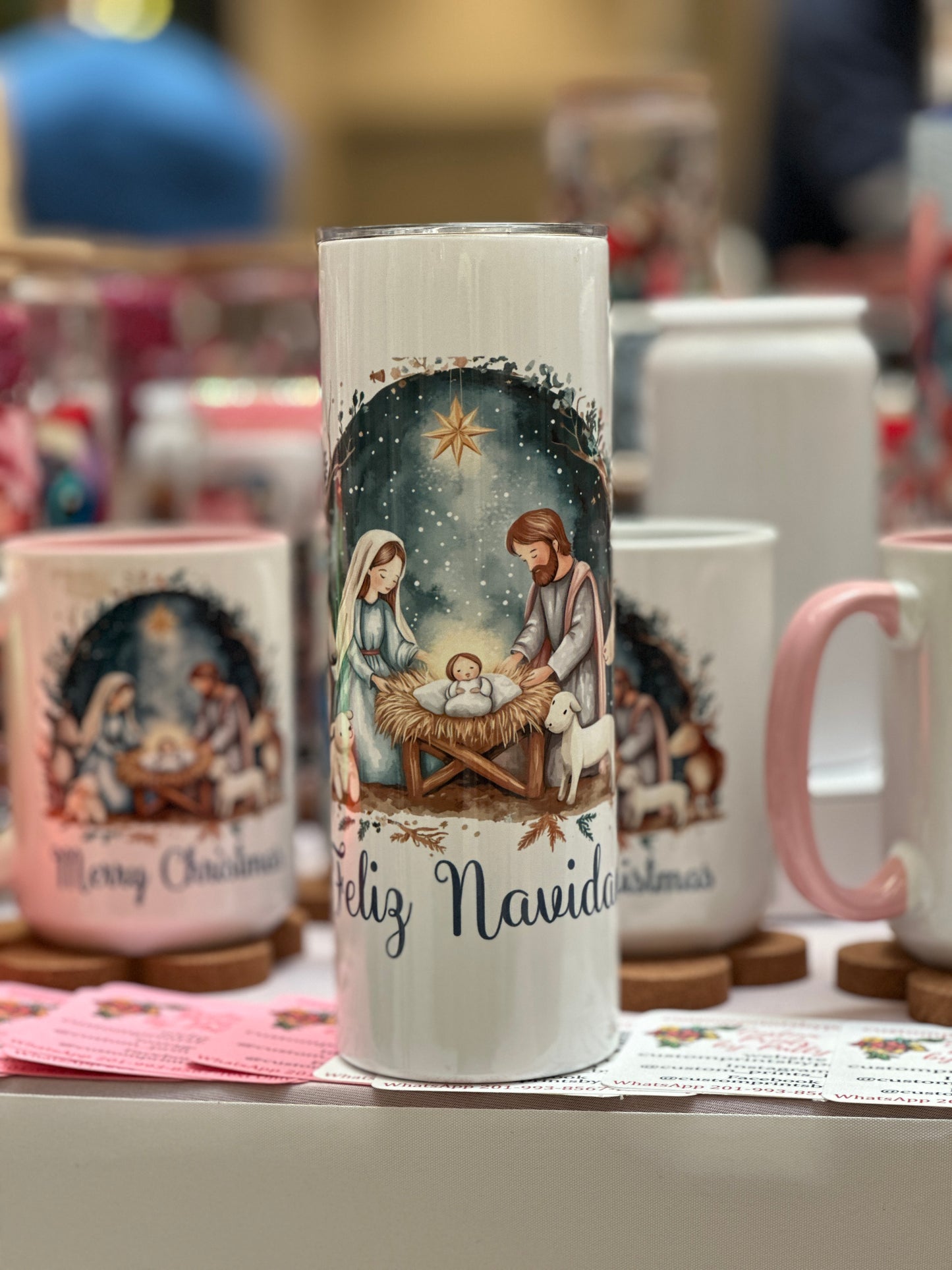 True Christmas story, Christmas tumblers , oh Holy night , Nativity scene, Christmas Day can glass, nativity scene tumblers