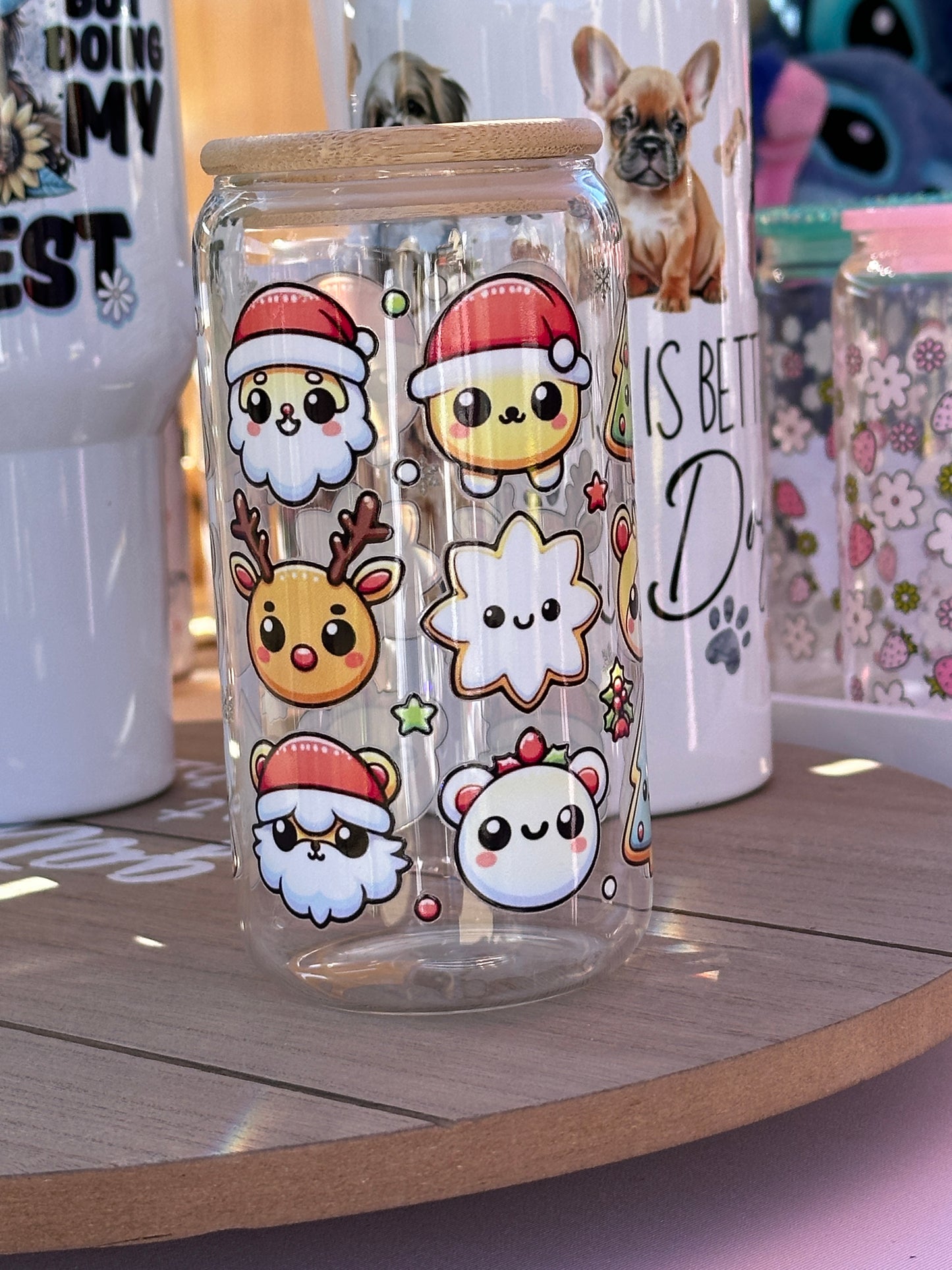 Personalized gifts, Chubby Christmas characters, Christmas cups, Santas mug , secret Santa gifts, beer can glass, cute cups