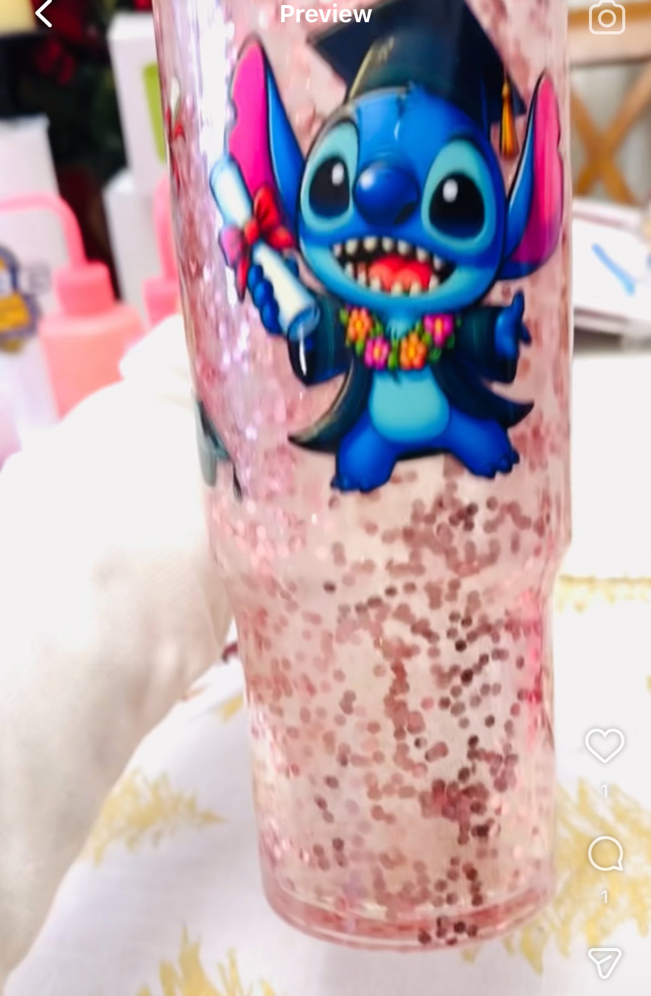 Personalized Graduation Snow Globe Tumbler – Custom Name Glitter Cup, Class of 2026 Gift