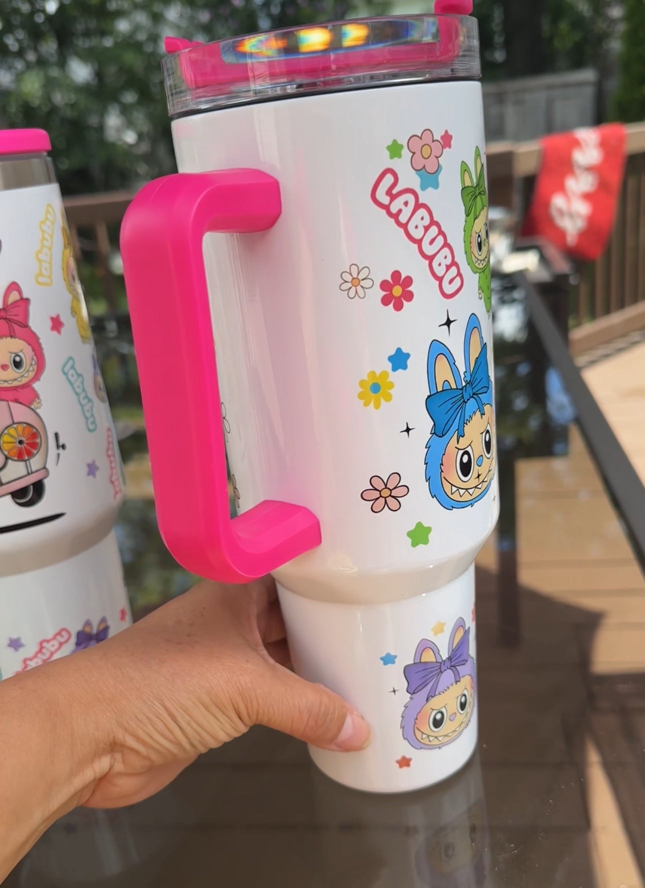 Cute tumblers.Whimsical Bunny 40oz Tumbler.   Cartoon-Inspired Pink Bunny Cup. Stainless steel double wall tumbler. 
Funky Forest Friend Tumbler. Trendy Creature Vibes – 40oz Tumbler