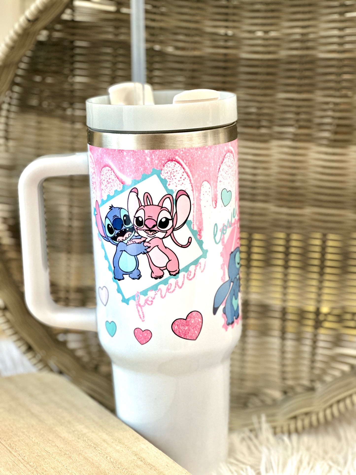 Stainless steel tumblers, Kitty tumblers, 40 oz tumblers, kitty tumblers with handles, alien tumblers, coquette bow tumblers, birthday gifts, back to school gifts, personalized tumblers.