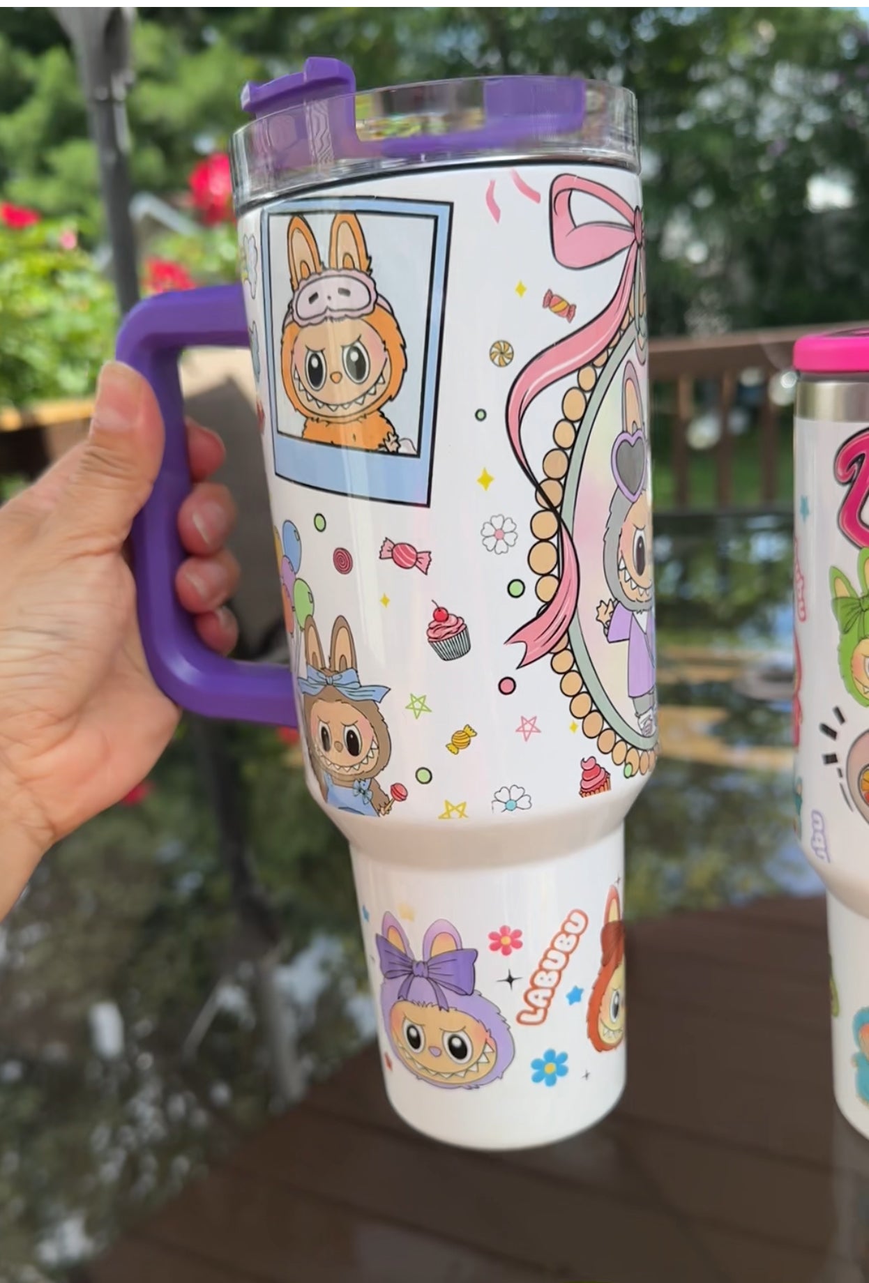 Cute tumblers.Whimsical Bunny 40oz Tumbler.   Cartoon-Inspired Pink Bunny Cup. Stainless steel double wall tumbler. 
Funky Forest Friend Tumbler. Trendy Creature Vibes – 40oz Tumbler