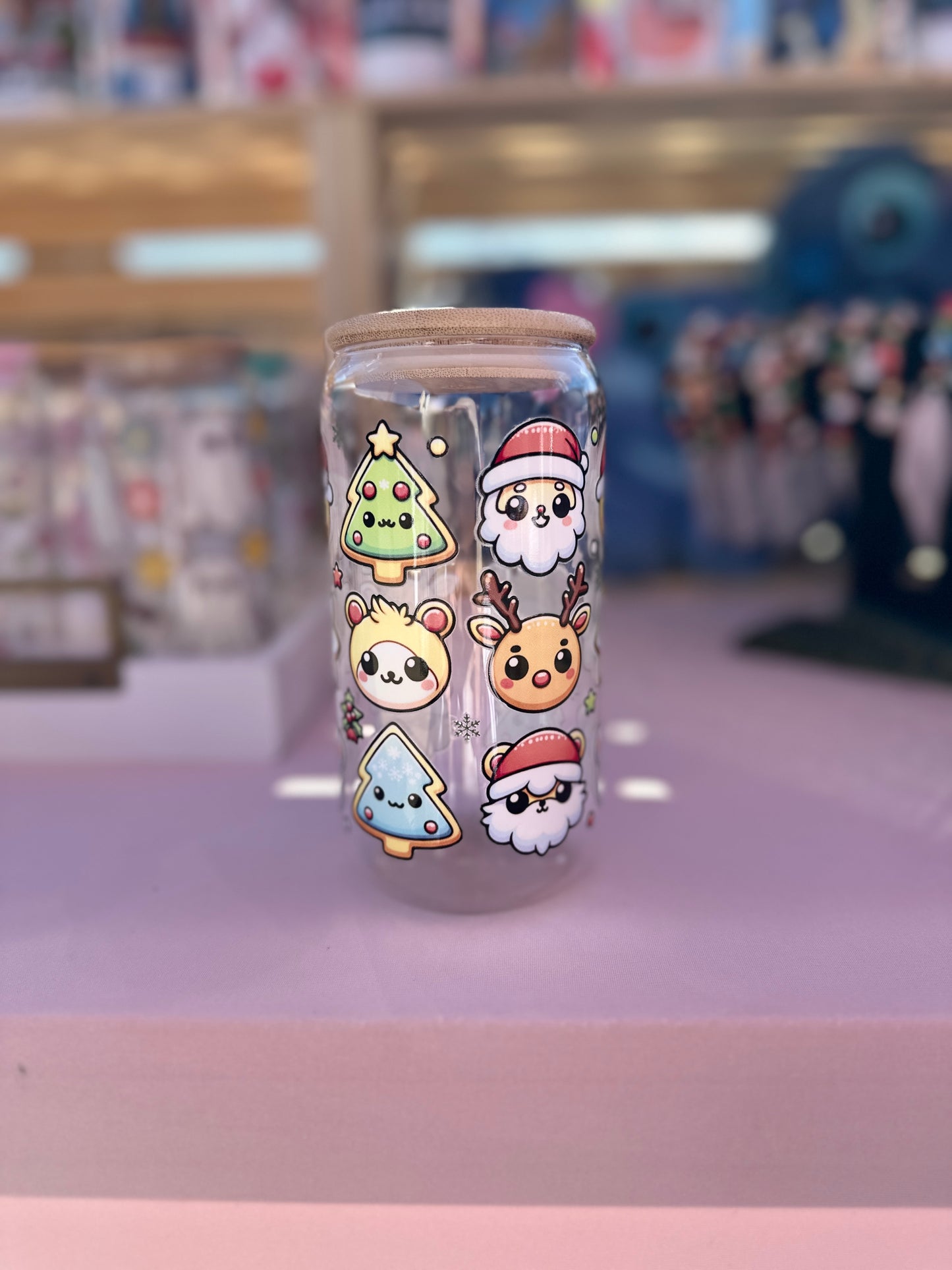 Personalized gifts, Chubby Christmas characters, Christmas cups, Santas mug , secret Santa gifts, beer can glass, cute cups